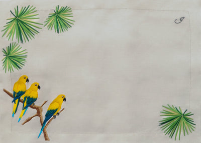 Tropical garden | Parrots (set of 6 plate mats)